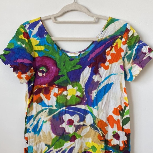 Jams World Hattie Dress Tiered Ruffle Hem Floral Tropical Size: S - Picture 2 of 5